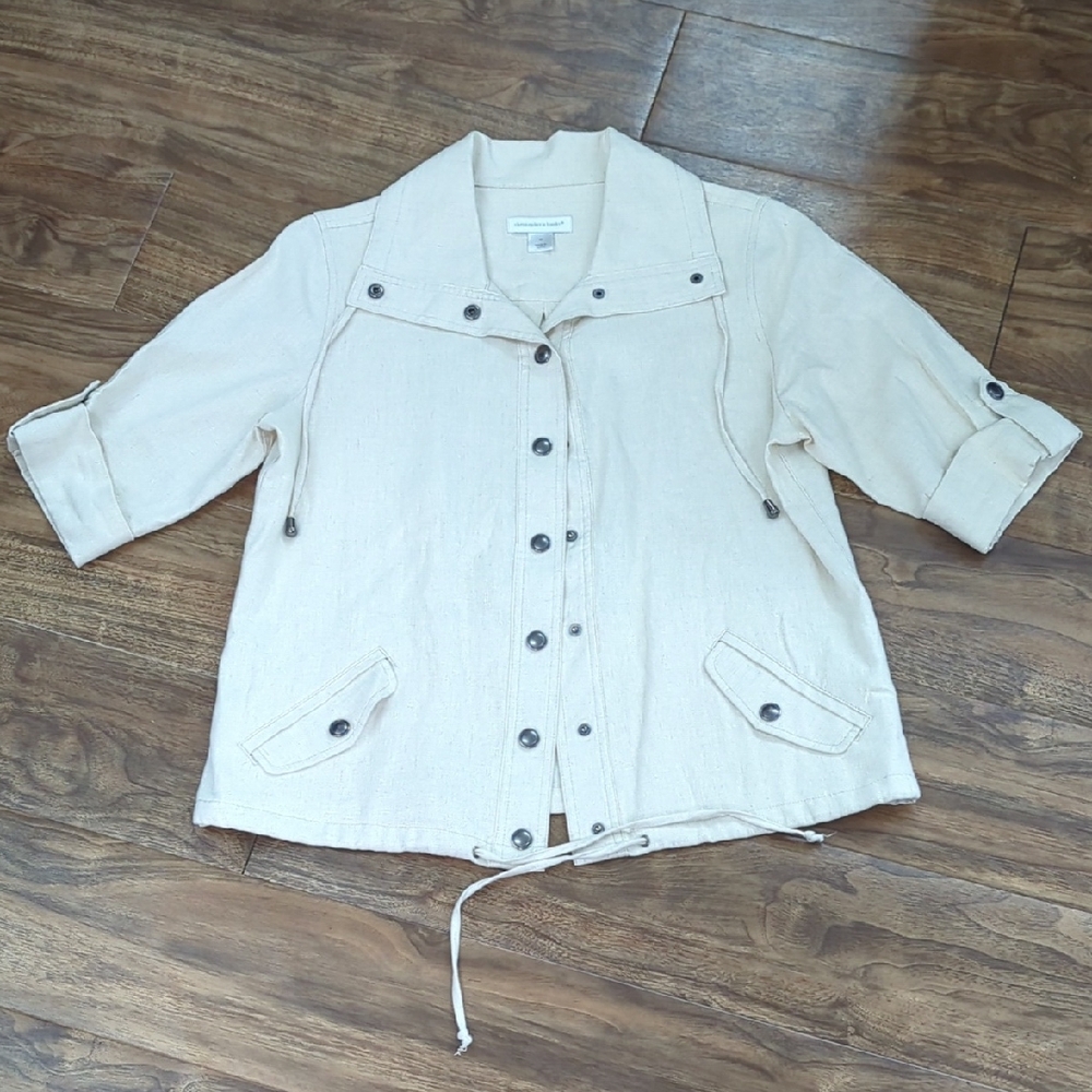 Linen Blend Lightweight Cream Jacket
